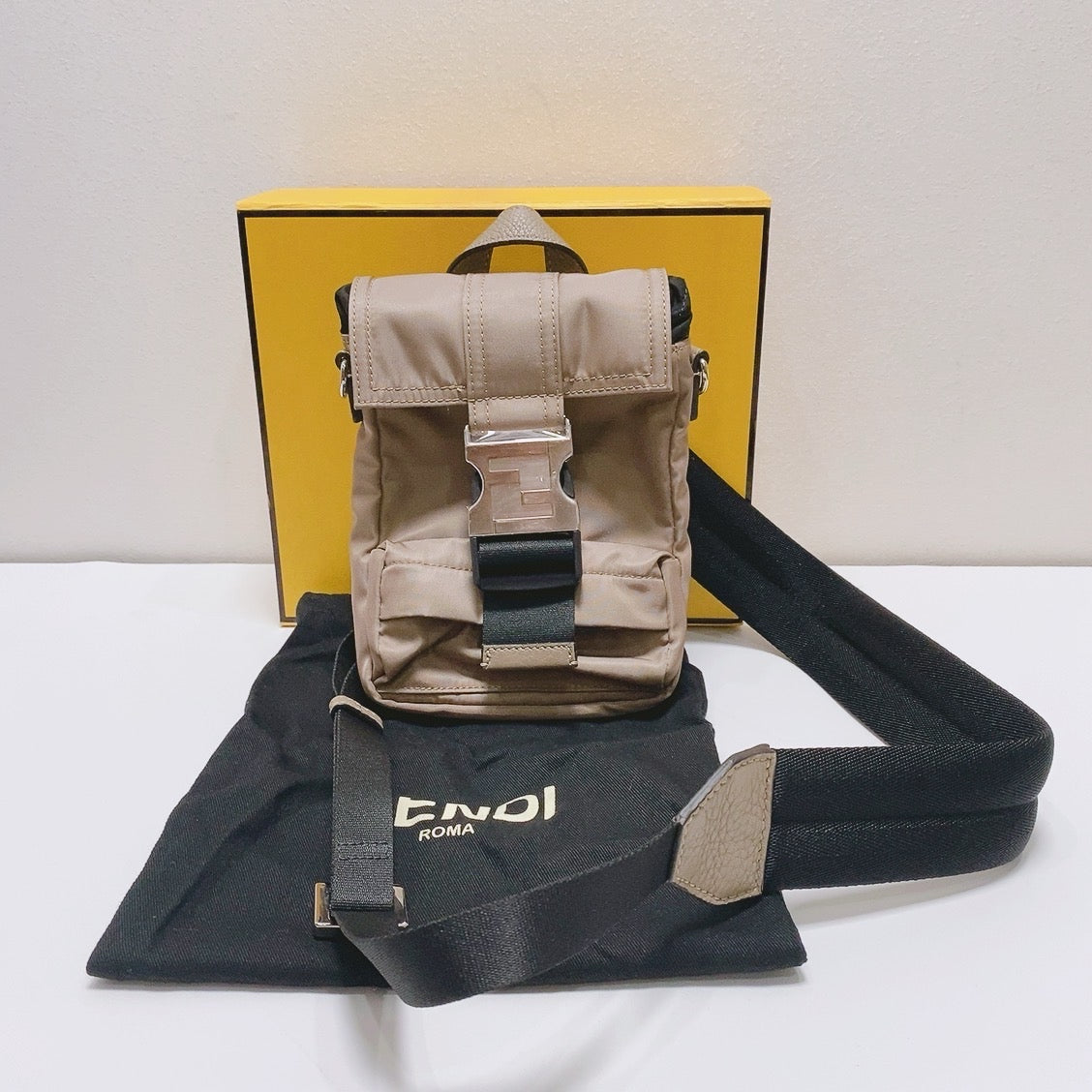 Fendi Canvas Brown Shoulder Bag