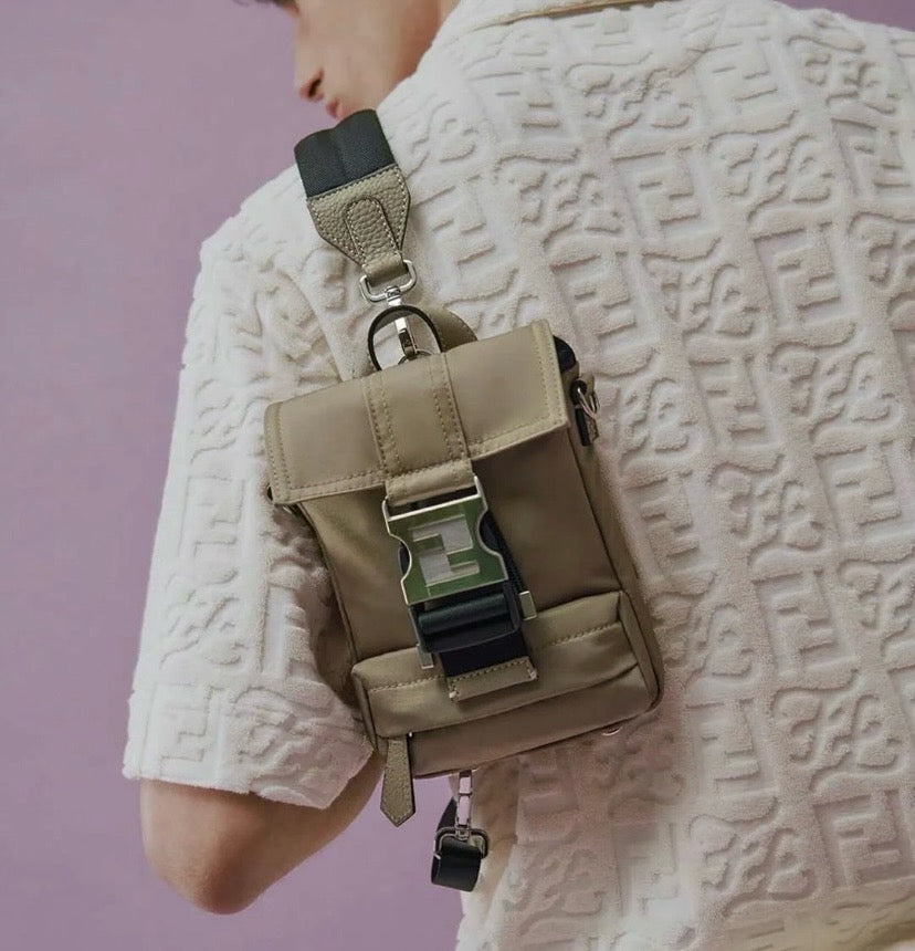 Fendi Canvas Brown Shoulder Bag