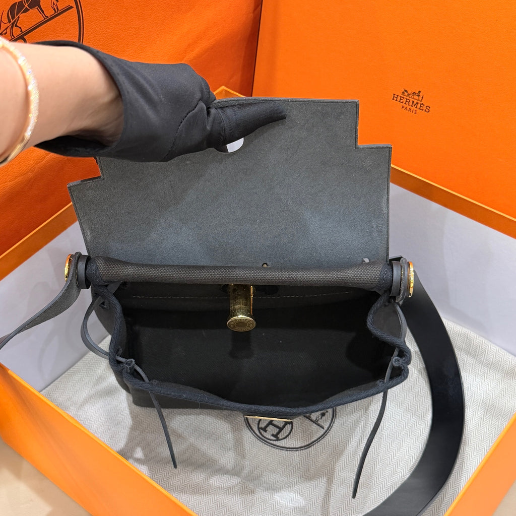 Hermes Canvas Black Crossbody