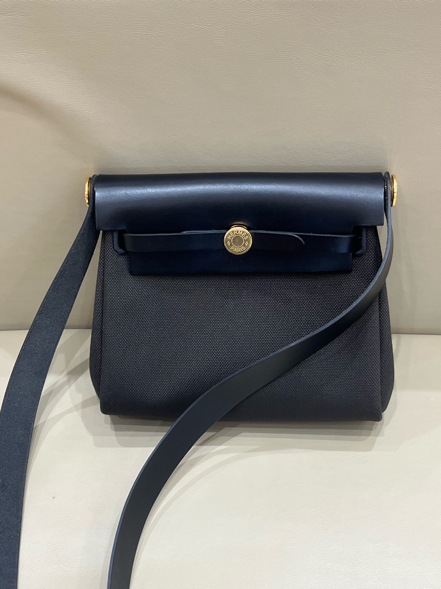 Hermes Canvas Black Crossbody