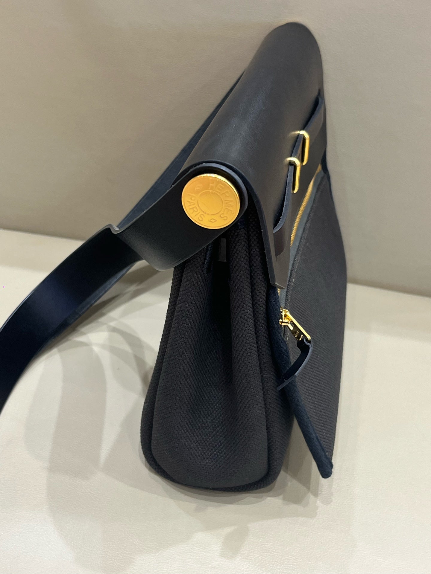 Hermes Canvas Black Crossbody
