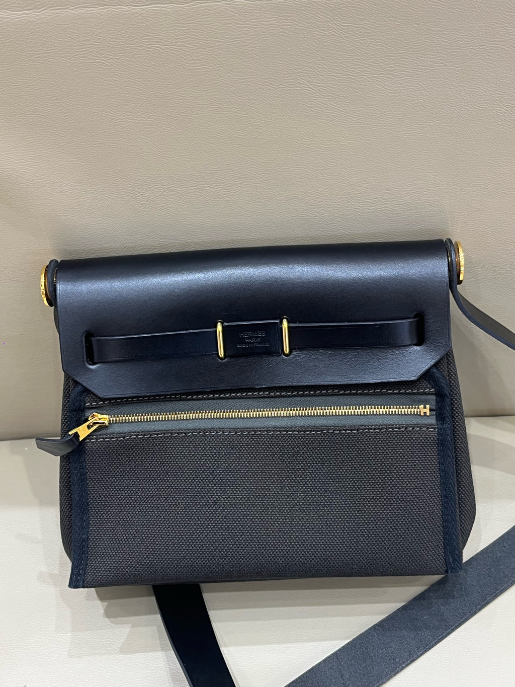 Hermes Canvas Black Crossbody