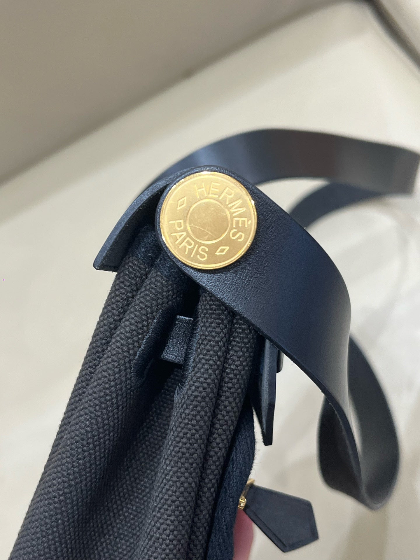 Hermes Canvas Black Crossbody