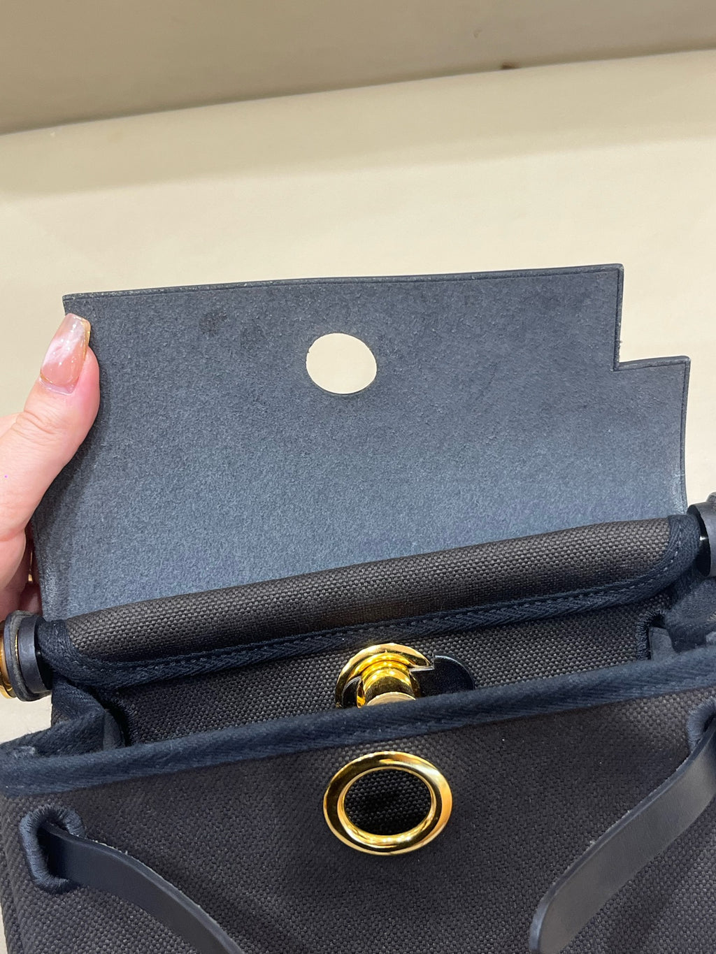 Hermes Canvas Black Crossbody