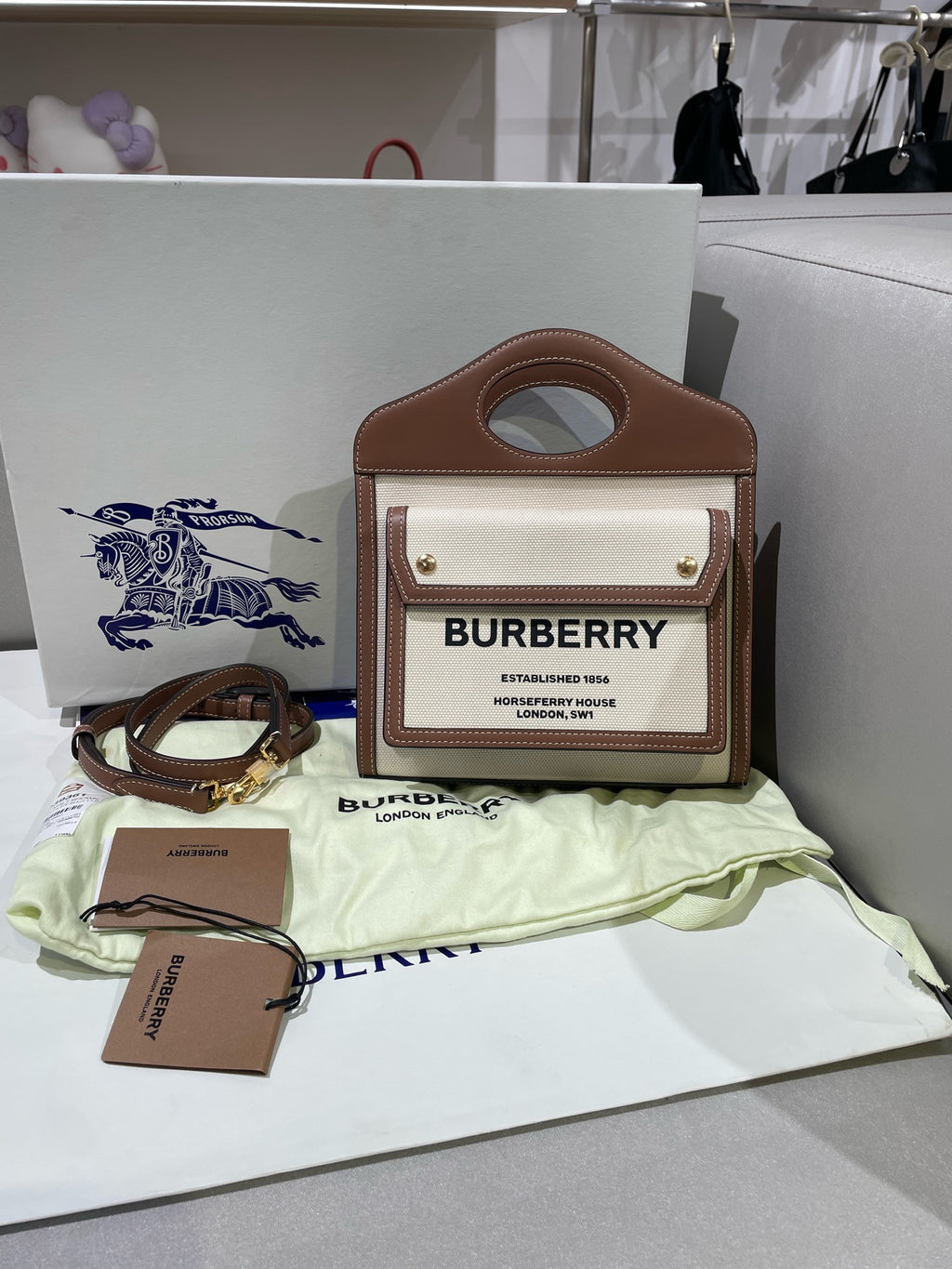 Burberry Canvas Beige Messenger Bag 80393611