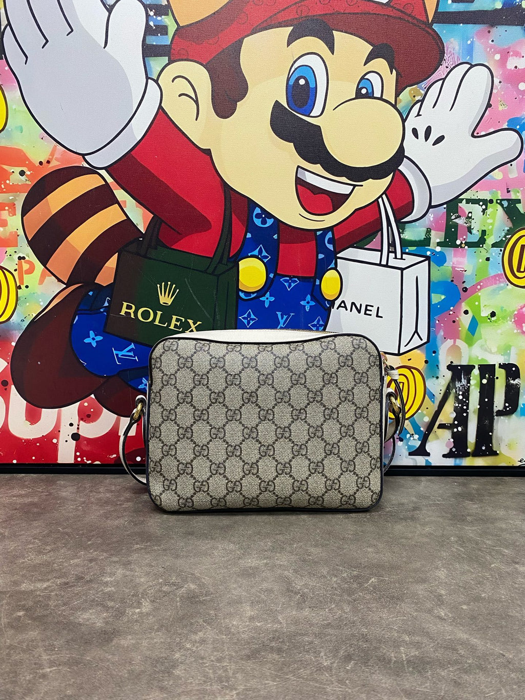 Gucci Classic Canvas White Shoulder Bag