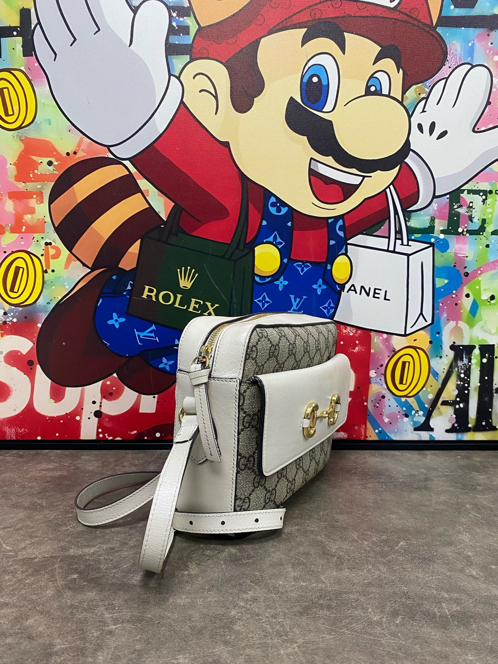 Gucci Classic Canvas White Shoulder Bag