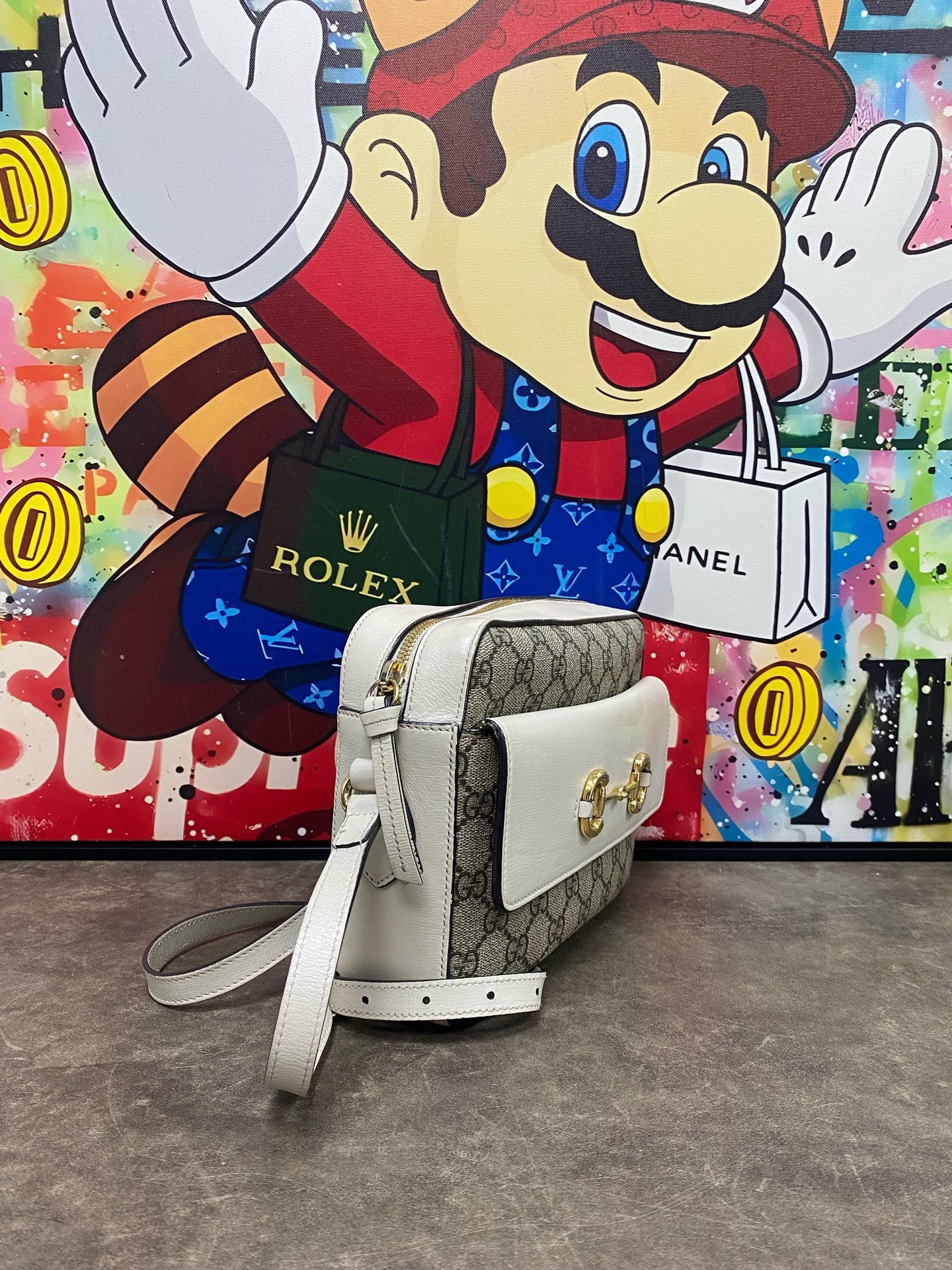 Gucci Classic Canvas White Shoulder Bag