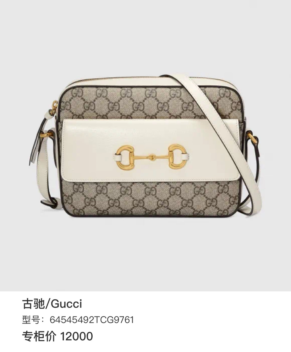 Gucci Classic Canvas White Shoulder Bag