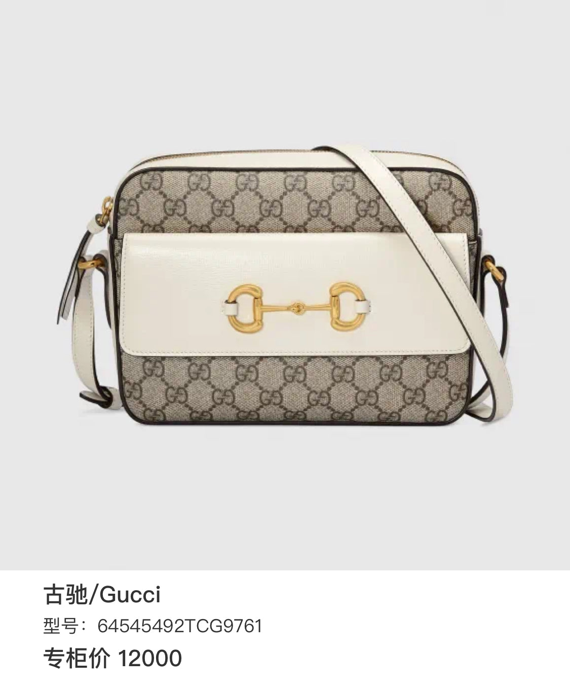 Gucci Classic Canvas White Shoulder Bag
