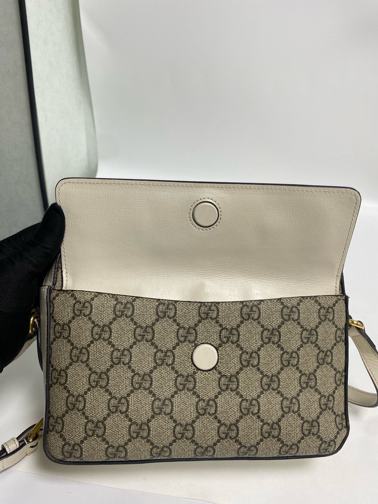 Gucci Classic Canvas White Shoulder Bag