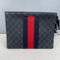 Gucci Striped Web GG Supreme canvas clutch bag Canvas Clutch 475316 KHN4C 1095