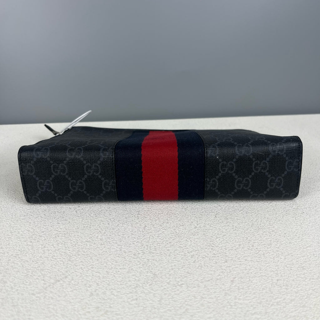 Gucci Striped Web GG Supreme canvas clutch bag Canvas Clutch 475316 KHN4C 1095
