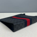 Gucci Striped Web GG Supreme canvas clutch bag Canvas Clutch 475316 KHN4C 1095