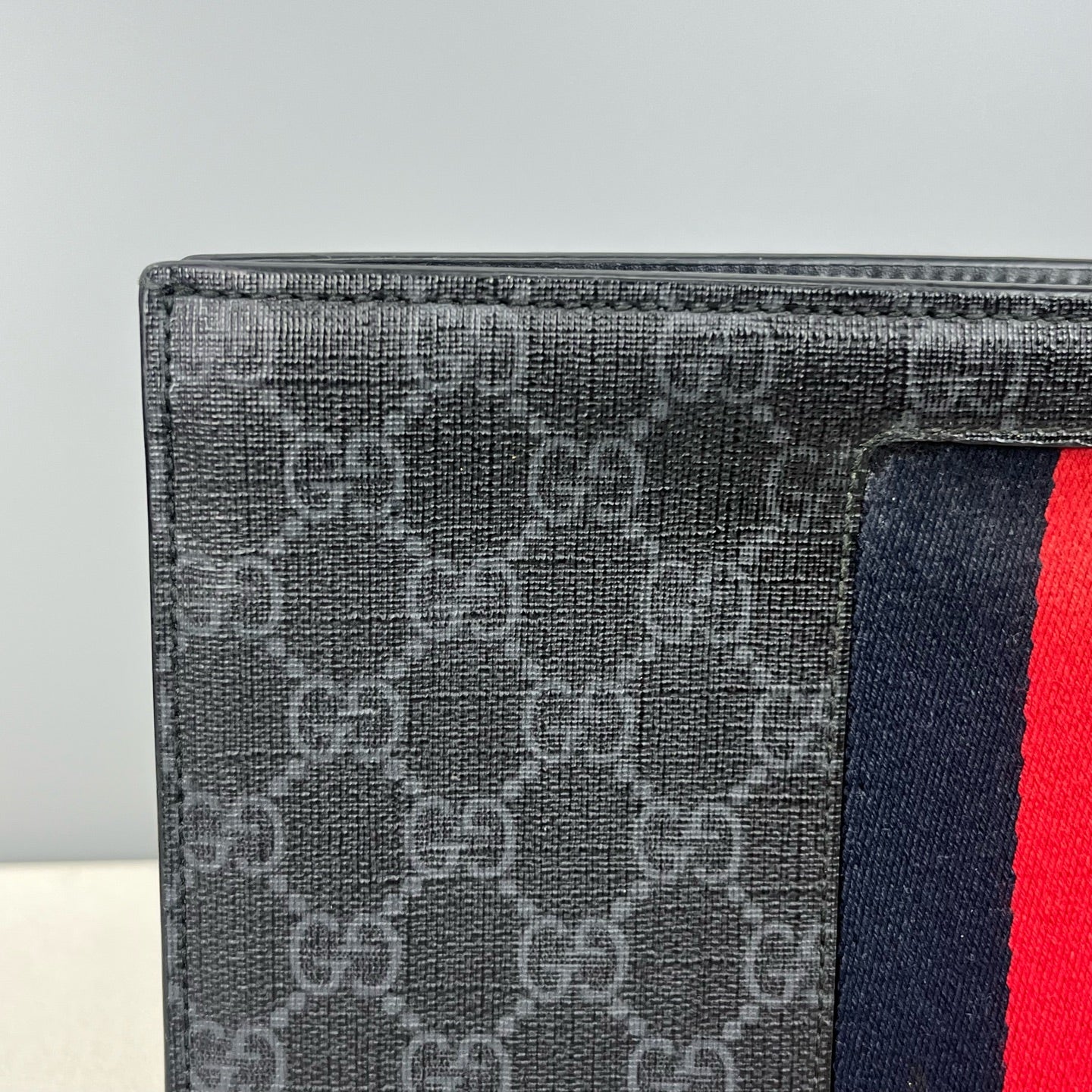 Gucci Striped Web GG Supreme canvas clutch bag Canvas Clutch 475316 KHN4C 1095