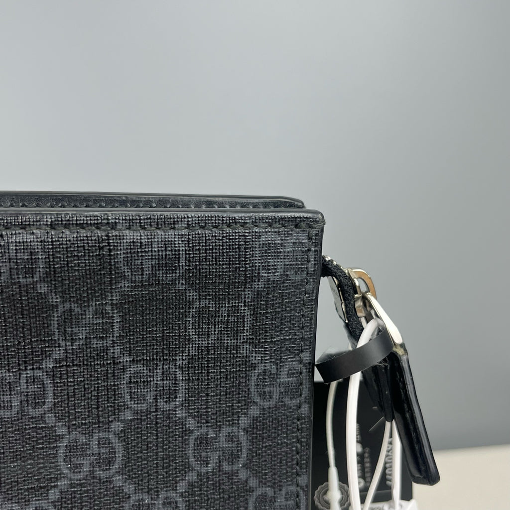 Gucci Striped Web GG Supreme canvas clutch bag Canvas Clutch 475316 KHN4C 1095