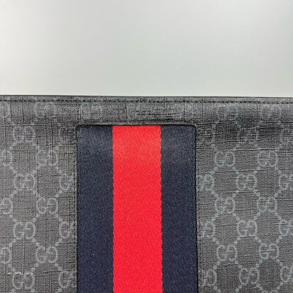 Gucci Striped Web GG Supreme canvas clutch bag Canvas Clutch 475316 KHN4C 1095