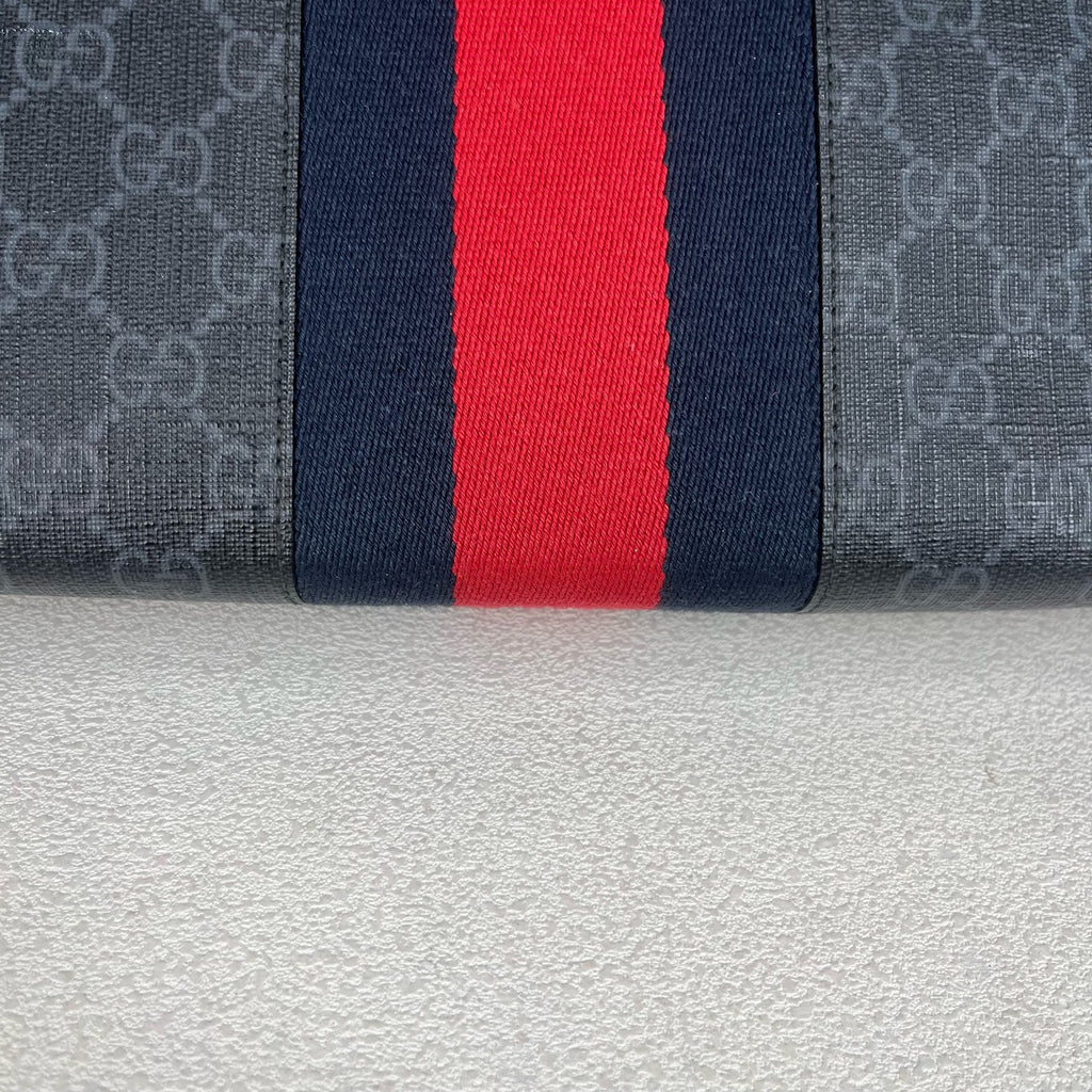 Gucci Striped Web GG Supreme canvas clutch bag Canvas Clutch 475316 KHN4C 1095