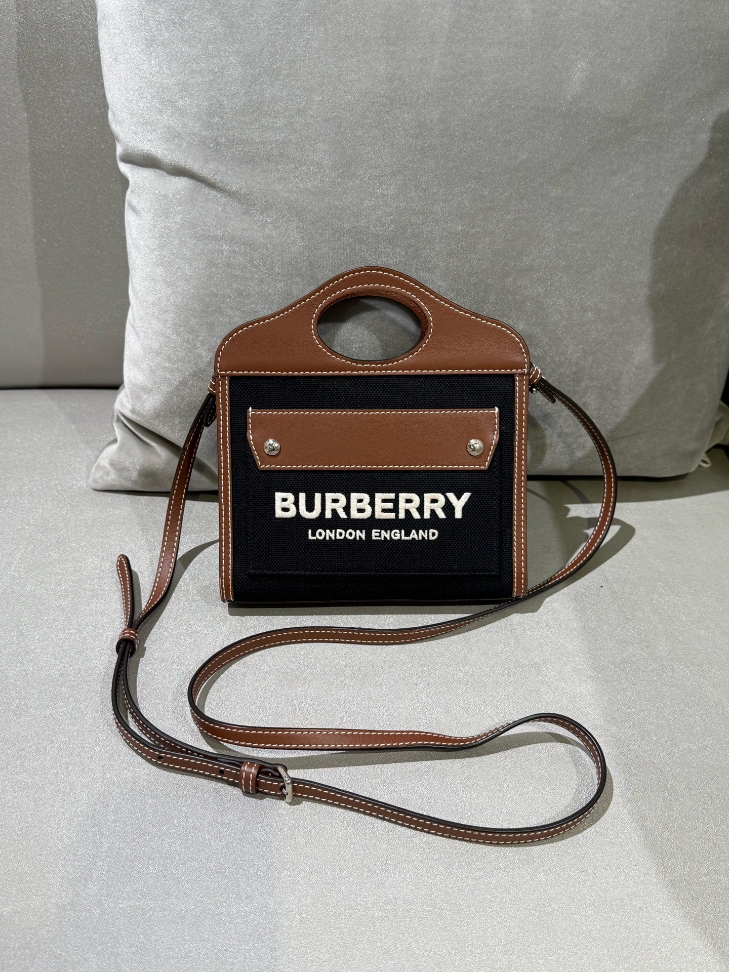 Burberry Mini pocket bag Canvas Black Crossbody 80317461