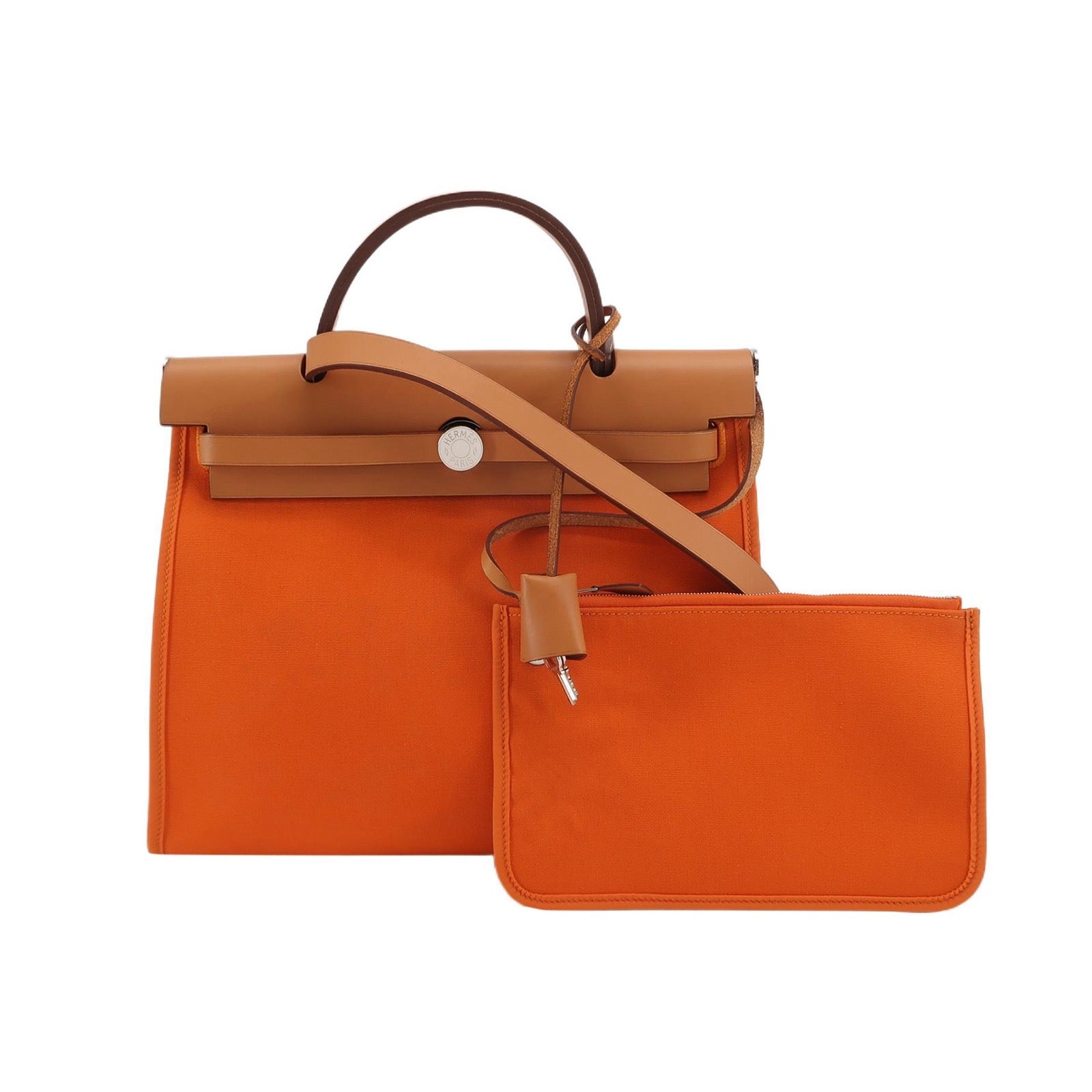 Hermes Canvas Brown Shoulder Bag 915813