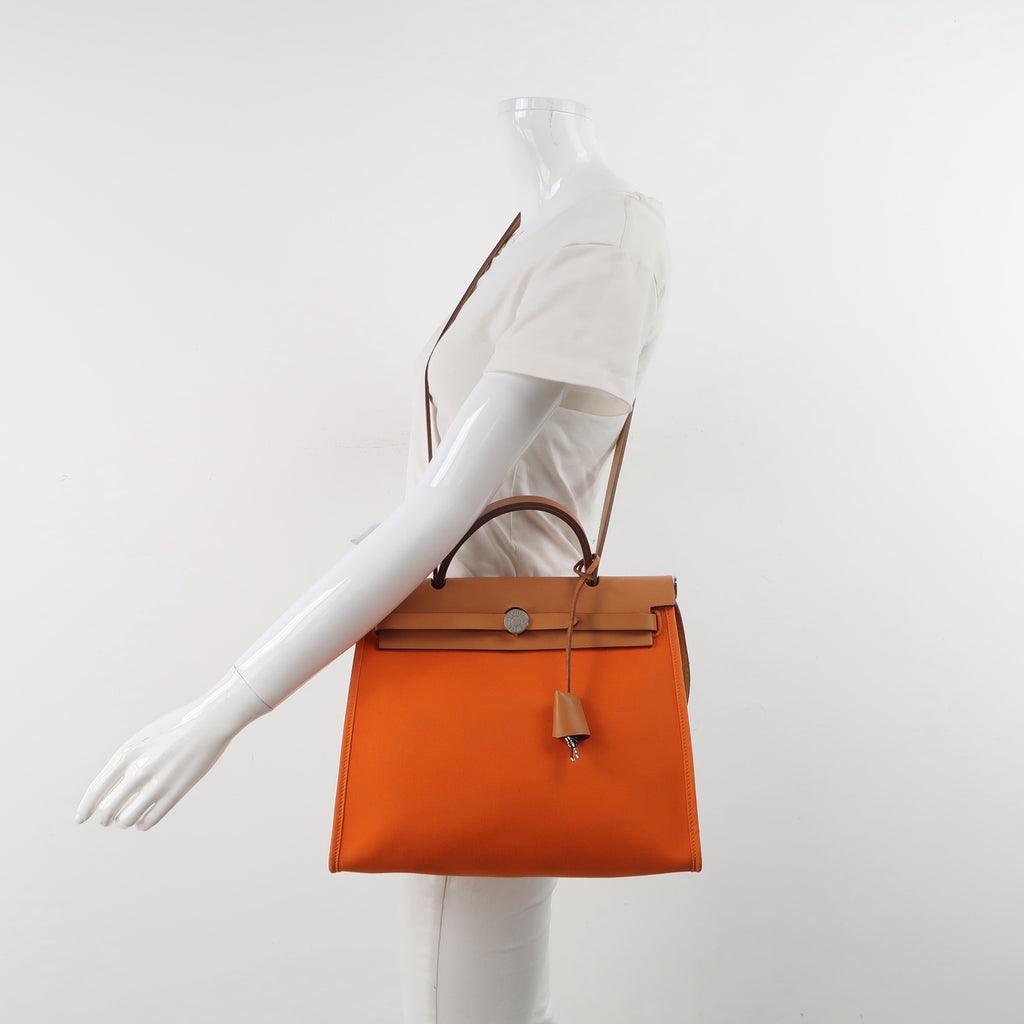 Hermes Canvas Brown Shoulder Bag 915813