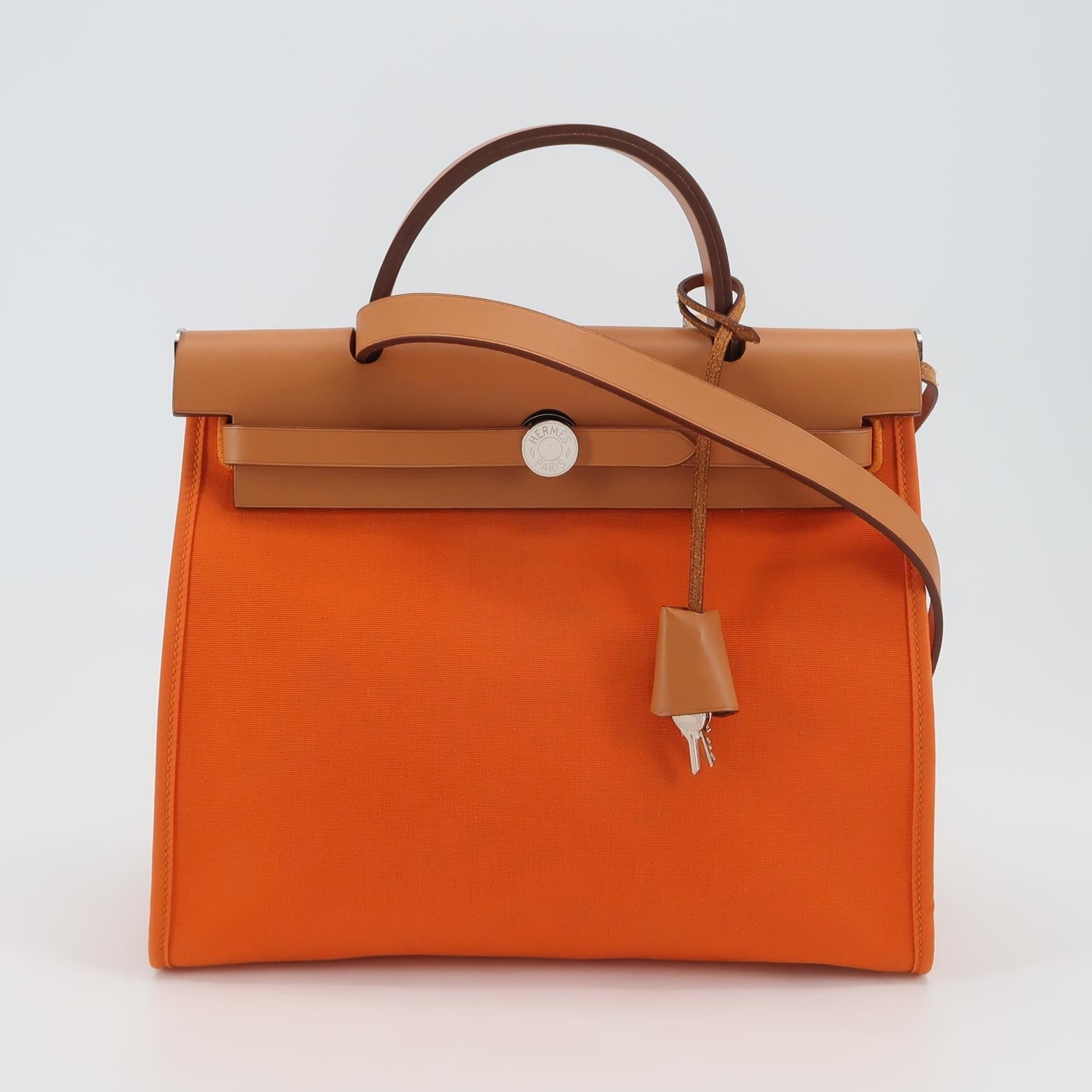 Hermes Canvas Brown Shoulder Bag 915813