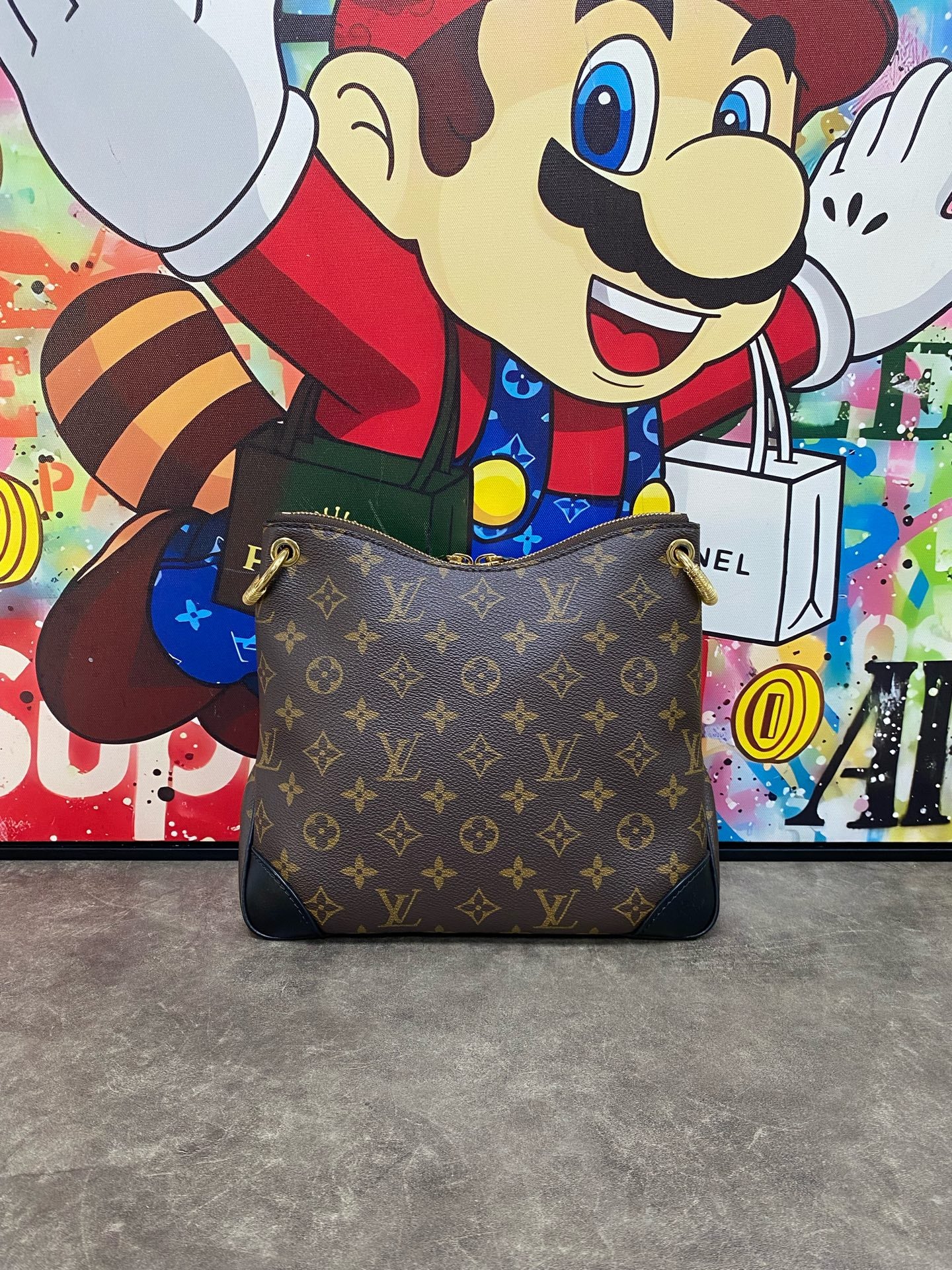 Louis Vuitton Odeon Canvas Black Shoulder Bag