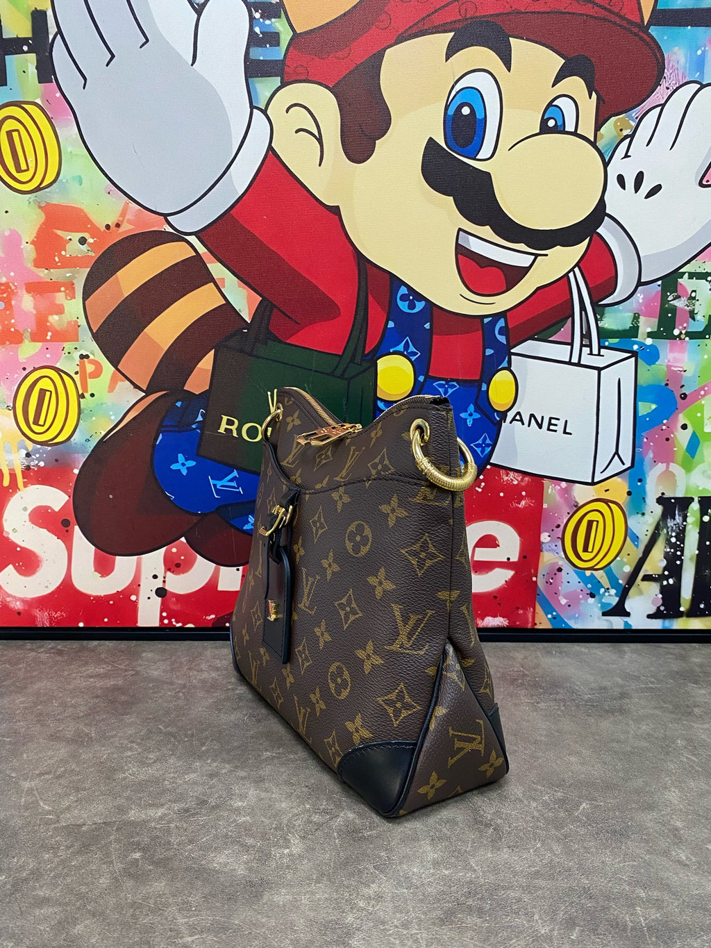 Louis Vuitton Odeon Canvas Black Shoulder Bag