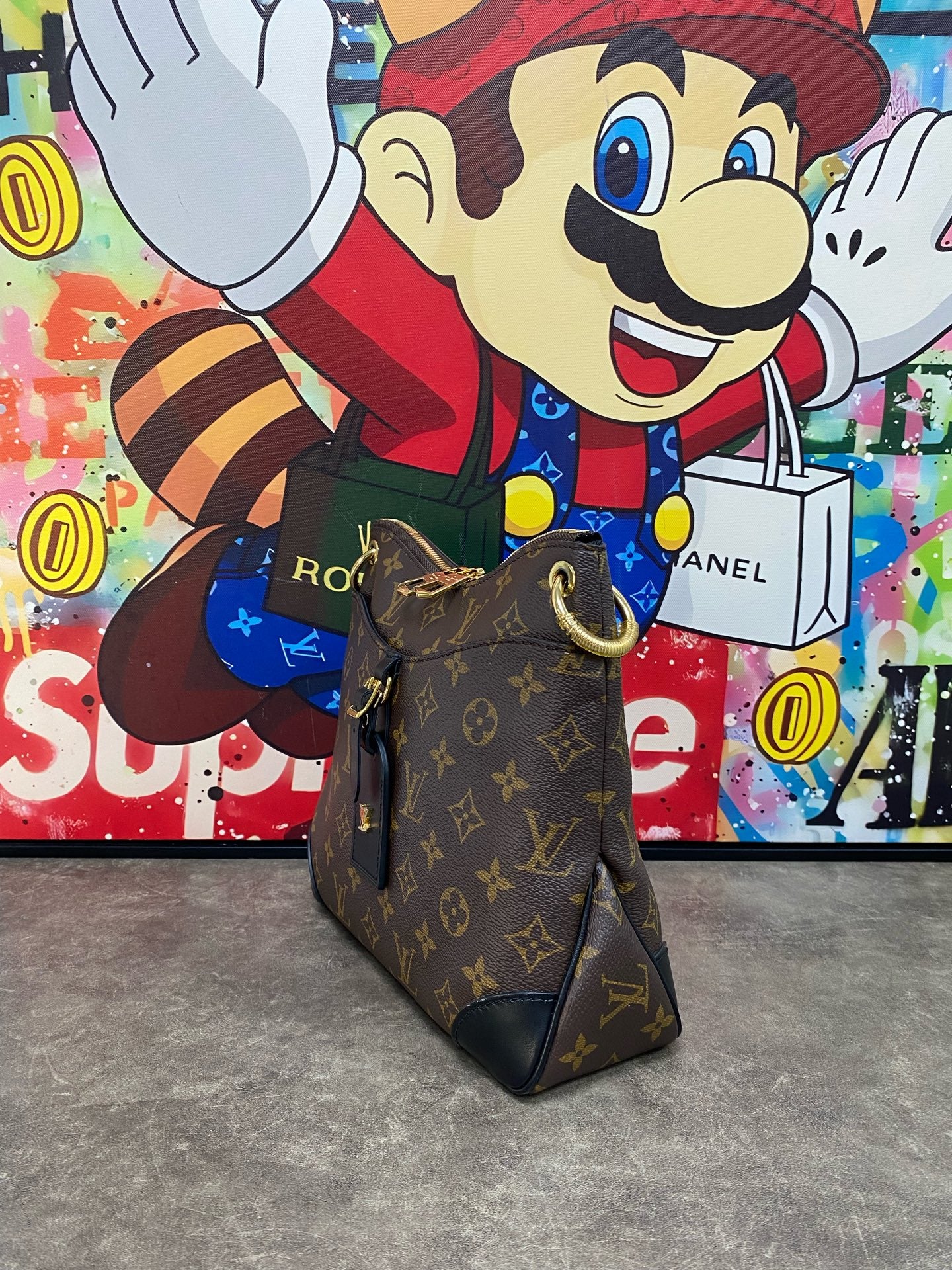 Louis Vuitton Odeon Canvas Black Shoulder Bag