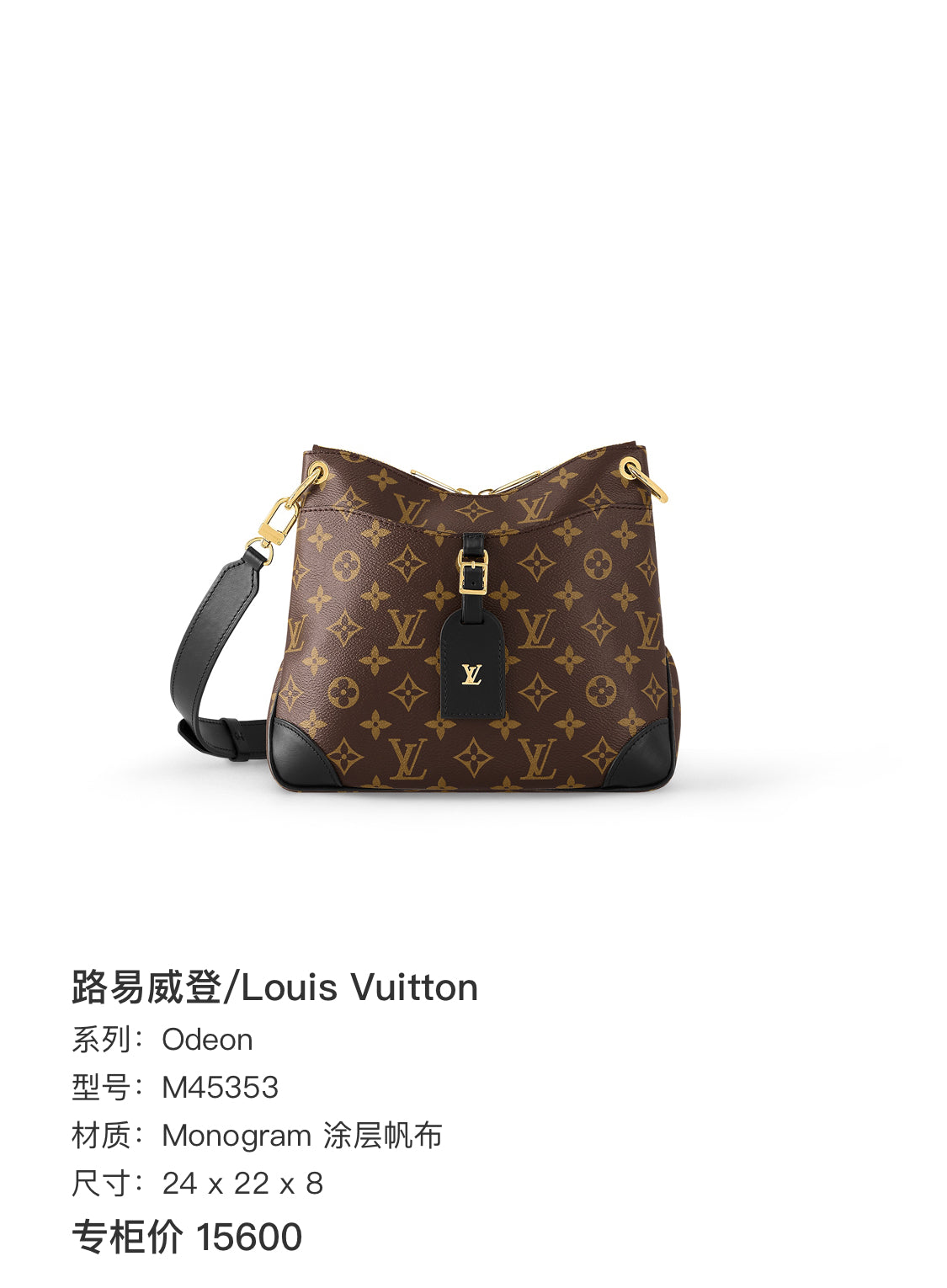 Louis Vuitton Odeon Canvas Black Shoulder Bag