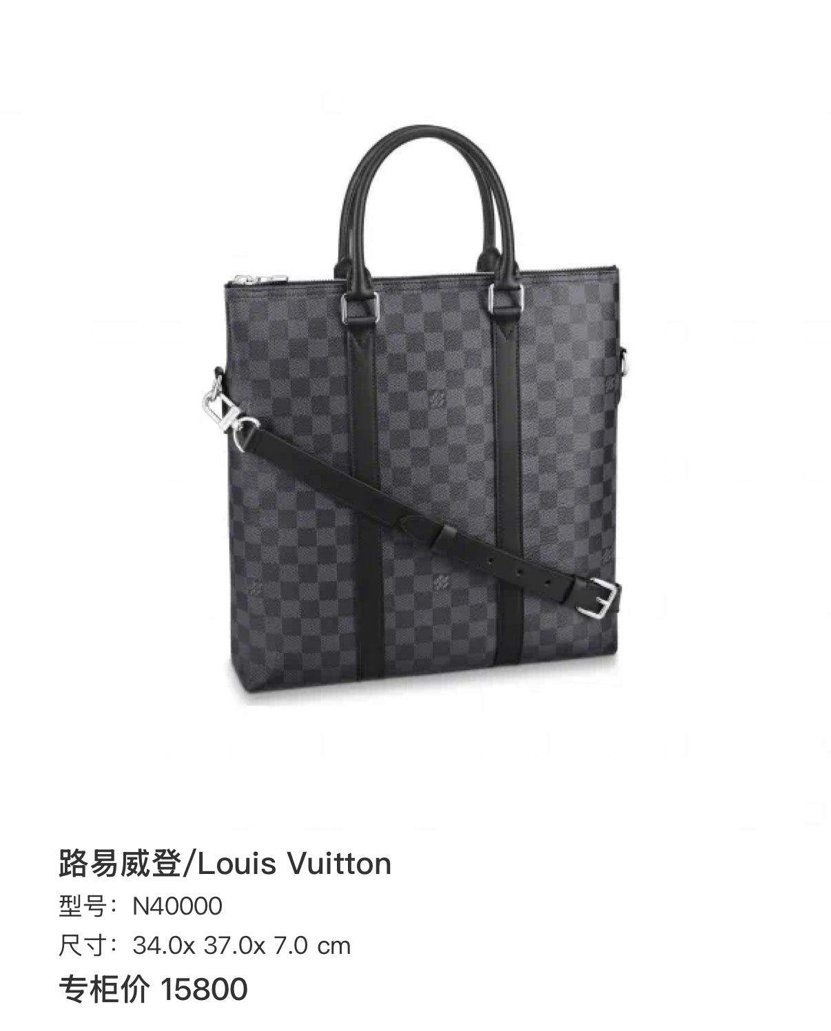 Louis Vuitton Black Shoulder Bag N40000
