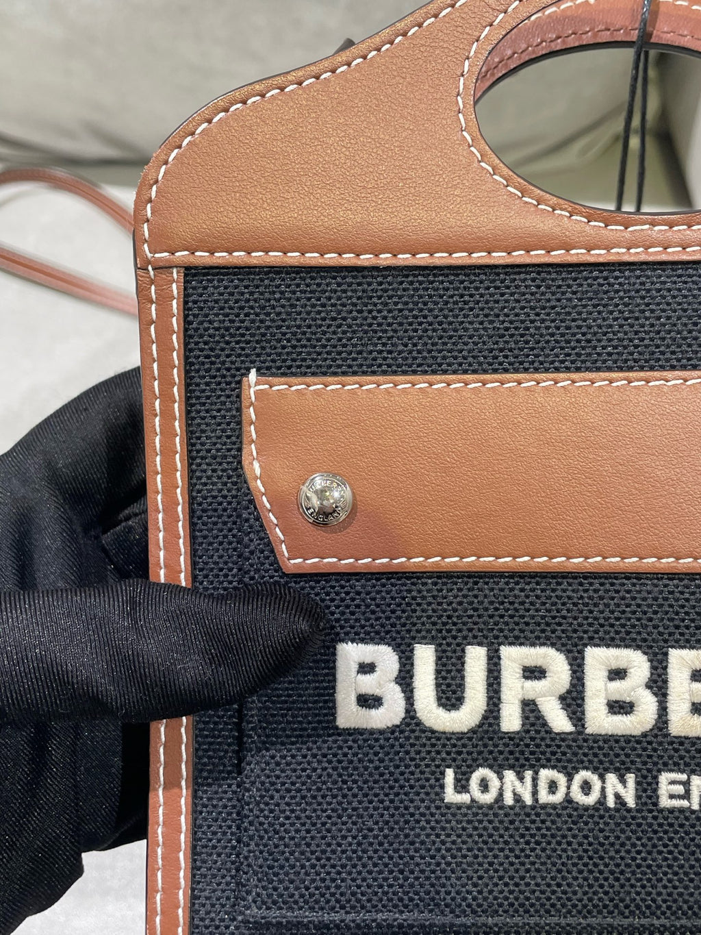 Burberry Mini pocket bag Canvas Black Crossbody 80317461