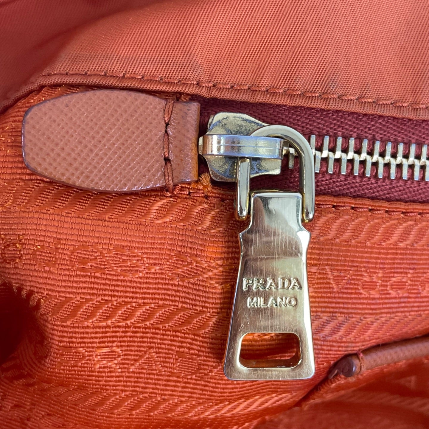 Prada Cordura Orange Tote