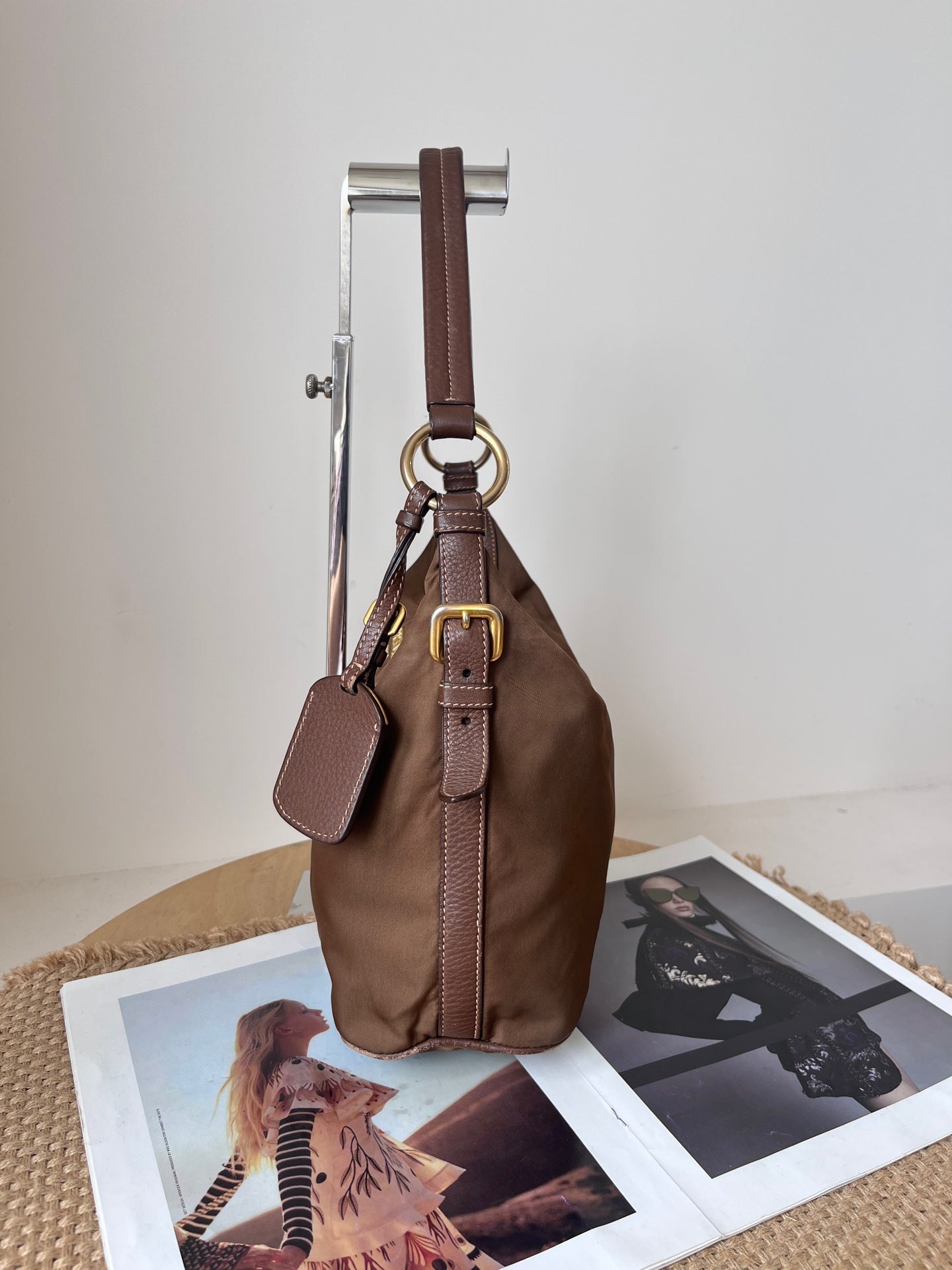Prada Cordura Brown Shoulder Bag