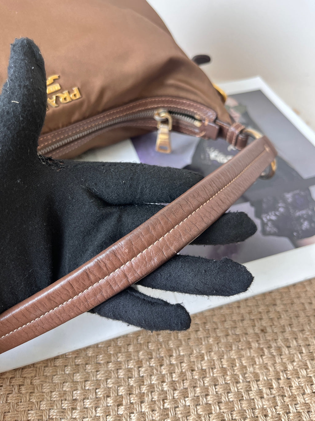 Prada Cordura Brown Shoulder Bag