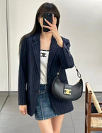Celine AVA TRIOMPHE smooth cowhide leather handbag Black 114493DGQ.38NO