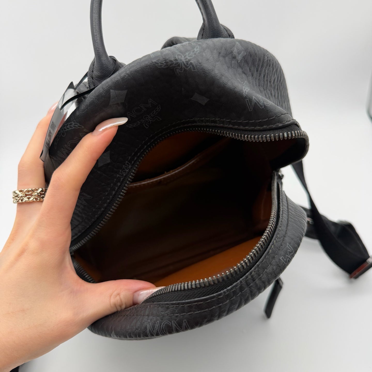 MCM Canvas Black Backpack