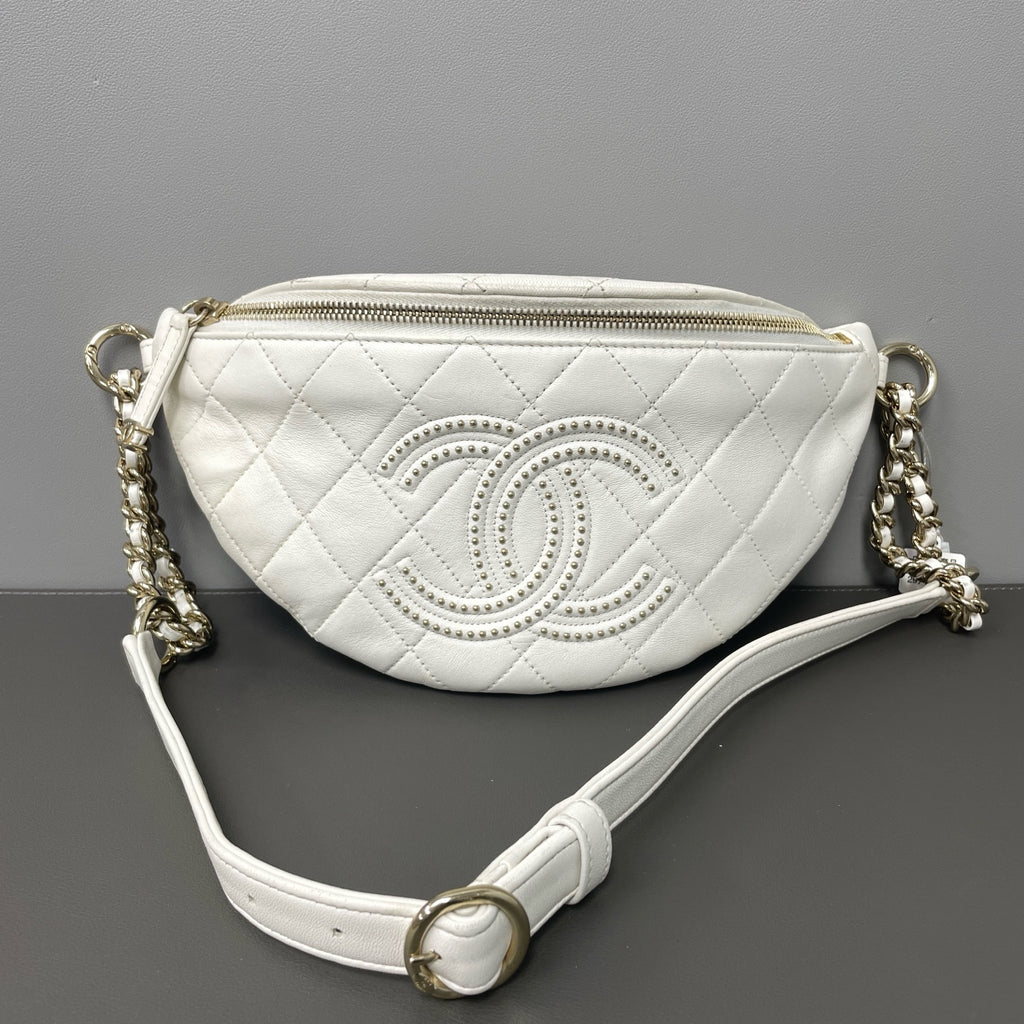 Chanel White Belt Bag & Fanny Pack