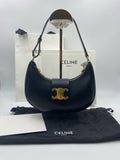 Celine AVA TRIOMPHE smooth cowhide leather handbag Black 114493DGQ.38NO