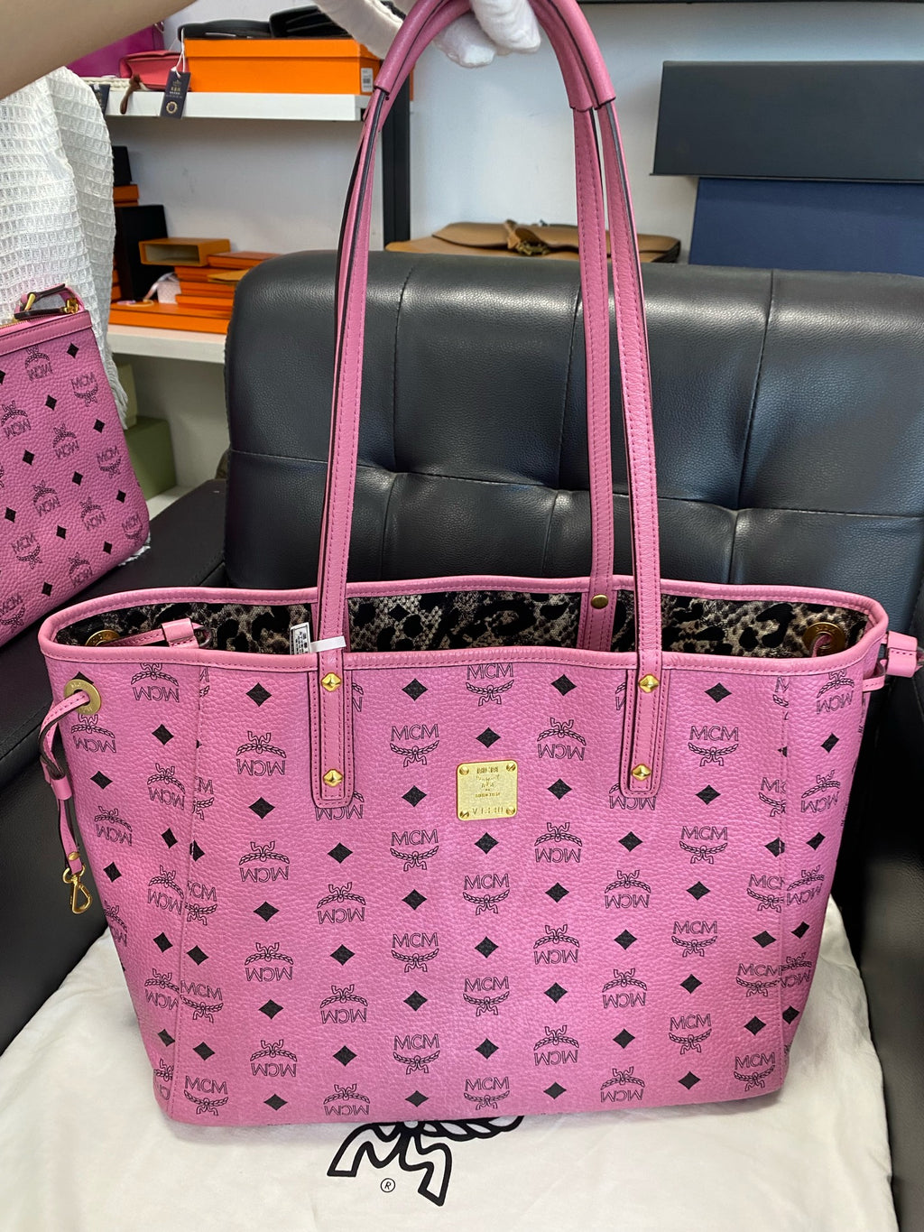 MCM Liz Visetos shopping bag Pink Tote MWPFSLR03PZ001
