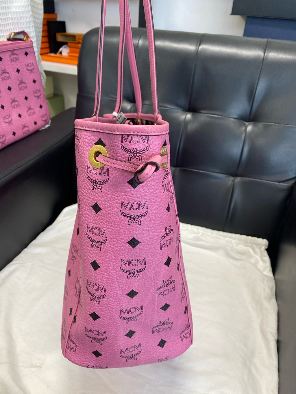 MCM Liz Visetos shopping bag Pink Tote MWPFSLR03PZ001