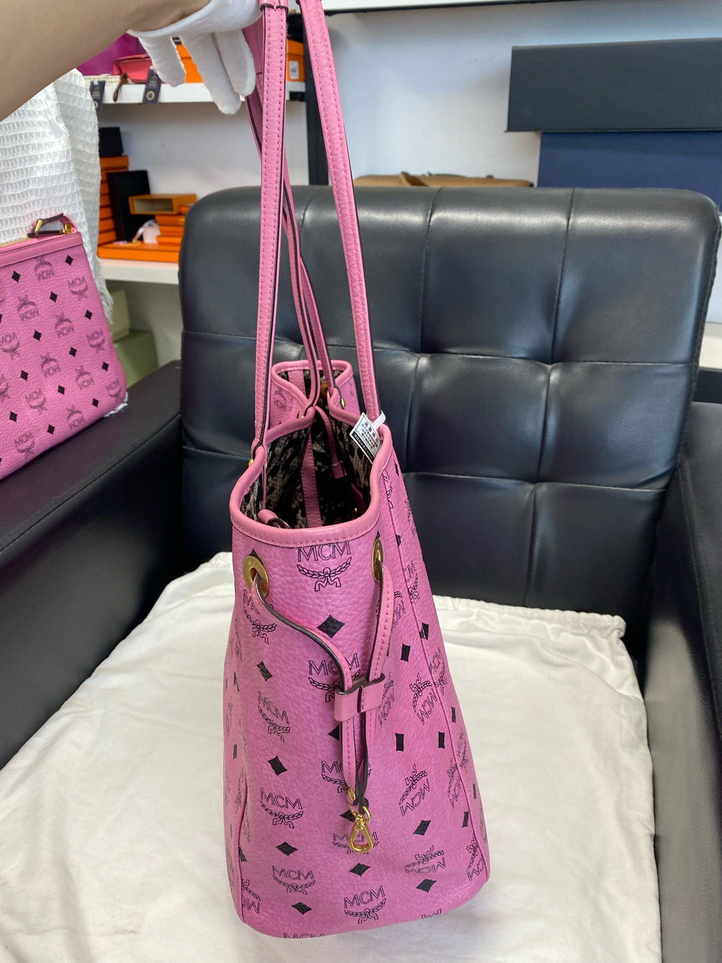 MCM Liz Visetos shopping bag Pink Tote MWPFSLR03PZ001