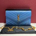 Saint laurent Monogram Mini Bag Blue Crossbody 22.5 x 14 x 4 centimeters