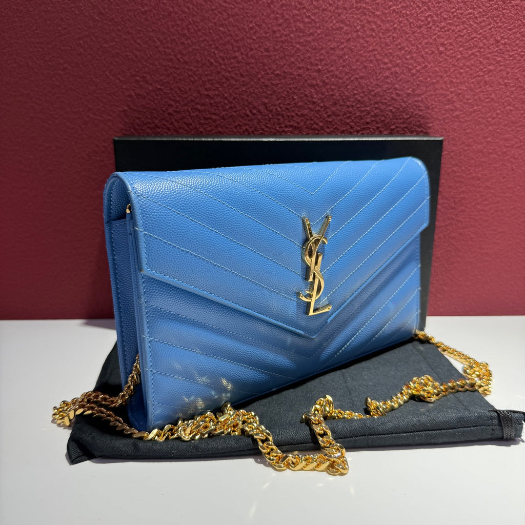 Saint laurent Monogram Mini Bag Blue Crossbody 22.5 x 14 x 4 centimeters