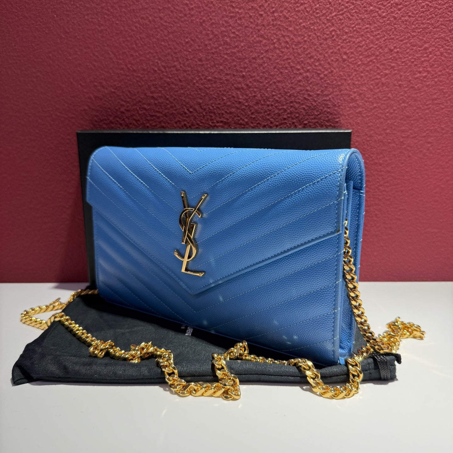 Saint laurent Monogram Mini Bag Blue Crossbody 22.5 x 14 x 4 centimeters