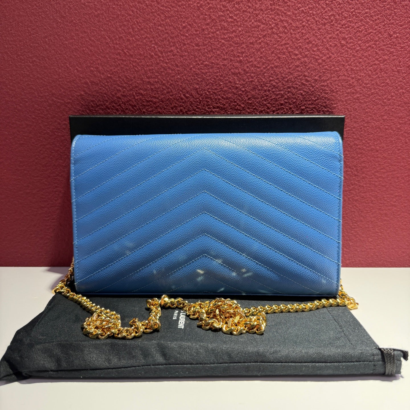 Saint laurent Monogram Mini Bag Blue Crossbody 22.5 x 14 x 4 centimeters