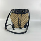 Gucci Canvas Black Bucket & Drawstring Bag