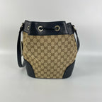 Gucci Canvas Black Bucket & Drawstring Bag