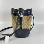 Gucci Canvas Black Bucket & Drawstring Bag