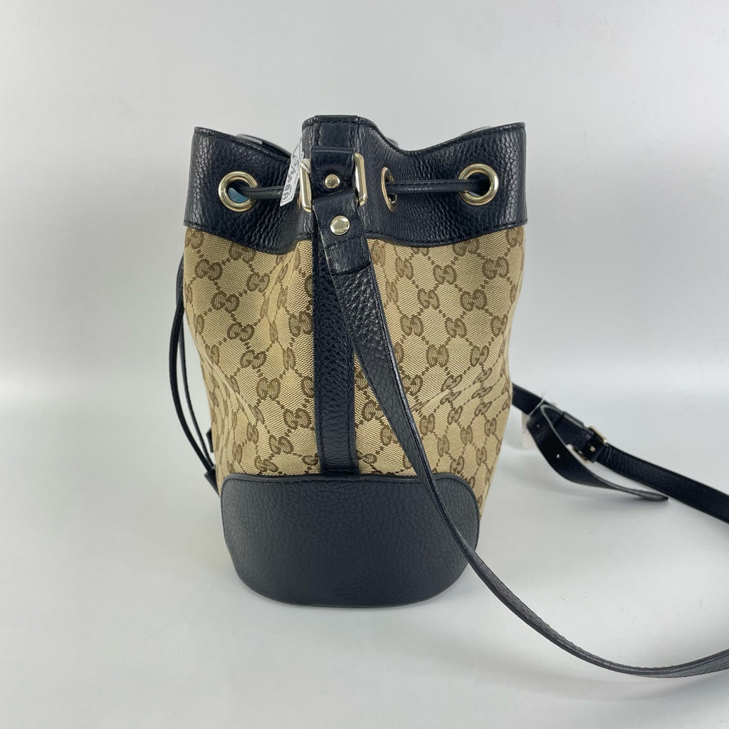 Gucci Canvas Black Bucket & Drawstring Bag